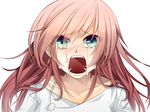  blush crying crying_with_eyes_open green_eyes long_hair megurine_luka open_mouth pink_hair solo tateshina_ryouko tears vocaloid 