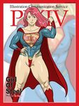 boots cape clothed_nipples cover dc_comics earring earrings erect_nipples flexing impossible_clothes jewelry leotard magazine_cover muscle nappy_happy pink_hair pose red_eyes skin_tight smile supergirl thick_thighs thighs thong_leotard zoom_layer 