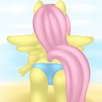  absurd_res anthro anthrofied butt equine facing_away female fluttershy_(mlp) friendship_is_magic fur hair hi_res lamiaaaa long_hair mammal my_little_pony panties pegasus pink_hair solo underwear wings yellow_fur 