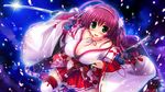  breasts cleavage clochette game_cg japanese_clothes long_hair oshiki_hitoshi red_hair sakigake_generation yukinomiya_an&#039;on 