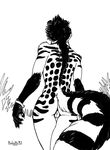  behind civet female kalahari monochrome pussy solo standing thigh_gap 