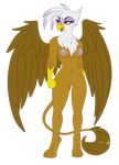 alpha_channel anthro anthrofied avian breasts female friendship_is_magic gilda_(mlp) gryphon my_little_pony navel nipples nude plain_background pussy solo standing sugarcup transparent_background yellow_eyes 