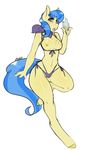  anthro anthrofied avante92 bikini blue_hair blush breasts earth_pony equine female friendship_is_magic fur hair hi_res hooves horse ice_cream licking looking_at_viewer mammal my_little_pony nipples open_mouth plain_background pony sapphire_shores_(mlp) solo standing swimsuit tongue tongue_out white_background yellow_eyes 