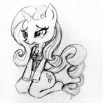  blush breasts cleavage clothed clothing cutie_mark equine female friendship_is_magic hair horn horse long_hair mammal my_little_pony plain_background pony rarity_(mlp) sitting sketch solo unicorn 