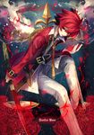  alternate_color alternate_hair_color banned_artist highres hyde_(under_night_in-birth) male_focus red_hair sword under_night_in-birth weapon yusano 