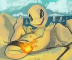  beckoning charmander cloaca female inviting nintendo pok&#233;mon pok&eacute;mon presenting rocks sea solo tom_smith video_games water 