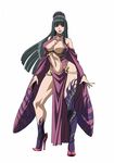  1girl black_hair breasts fuuun_ishin_dai_shogun houkouin large_breasts long_hair official_art simple_background solo standing white_background 