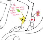  ambiguous_gender cute dogrot earthbound english_text giegue giygas group hindpaw looking_at_viewer male nintendo paws pikmin plain_background red_eyes text video_games white_background white_pikmin yellow_pikmin 