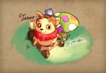  clothing cute eyewear goggles kemono mushroom scroll sitting stevenlew teemo 