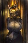  anthro breasts chinese_dragon dragon female looking_at_viewer nipples noben nude rain seductive solo unknown_species wet 