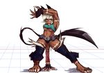  animal_ears arm_up armpits bad_id bad_pixiv_id bare_shoulders barefoot belt blue_eyes bob_cut breasts cat_ears cat_tail claws dark_skin disembodied_limb fingerless_gloves fingernails full_body gloves guro kai(ry large_breasts midriff ms._fortune_(skullgirls) scar sharp_fingernails sharp_toenails short_hair skullgirls smile solo standing tail toenails underboob white_hair 