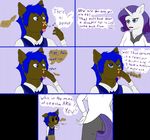  ask_blog band-aid blue_eyes blue_hair clothed clothing comic dialog duo english_text equine friendship_is_magic hair horn lovingwolf mammal mane my_little_pony nigel nigel_(10_souls) original_character outfit plain_background purple_hair rarity_(mlp) text unicorn 