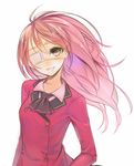  ascot blonde_hair eyepatch katja_bohm long_hair mins missing_stars school_uniform smile solo 