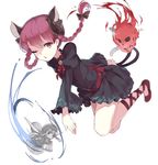  animal_ears bell bell_collar black_hair braid cat_ears cat_tail collar extra_ears flaming_skull floating_skull halo hillly_(maiwetea) juliet_sleeves kaenbyou_rin long_sleeves looking_at_viewer multiple_girls multiple_tails nekomata one_eye_closed puffy_sleeves red_eyes red_hair sash silver_hair tail touhou twin_braids zombie_fairy 