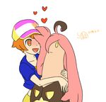  &lt;3 ambiguous_gender duo female ghost gourgeist hug interspecies lutun nintendo pok&#233;mon pok&#233;mon_trainer pok&eacute;mon pok&eacute;mon_trainer pok&eacute;philia simple_background spirit video_games 