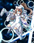  akino_coto blue_eyes brown_hair highres long_hair md5_mismatch mecha_shoujo_taisen_z nurse solo 