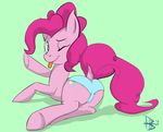  blue_eyes bowbeblue butt cutie_mark equine female feral friendship_is_magic fur green_background hair horse looking_at_viewer lying mammal my_little_pony one_eye_closed panties pink_hair pinkie_pie_(mlp) plain_background pony smile solo tongue tongue_out underwear wink 