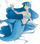  blue_eyes blue_hair hair_ornament houshou_hanon jewelry long_hair mermaid mermaid_melody_pichi_pichi_pitch monster_girl necklace star star_hair_ornament yoshidanoe 