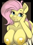  anthro anthrofied breasts equine female fluttershy_(mlp) friendship_is_magic hair kloudmutt long_hair mammal my_little_pony nipples nude pegasus pink_hair portrait scar solo wings 