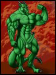  abs alexwolf anthro balls barefoot claws dragon erection fist flexing green_dragon happy hi_res long_ears looking_at_viewer male manly muscles navel nude pecs penis pointy_ears sharp_claws sharp_teeth smile solo spikes standing teeth toe_claws varanis_blackclaw vein veiny_penis 