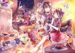  1girl bad_id bad_pixiv_id brown_hair cake food gothic hat highres nicoma725 original short_hair skirt 