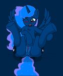  anus blue_hair blush butt cutie_mark equine female friendship_is_magic fur hair hooves horn horse long_hair mammal masturbation multi-colored_hair my_little_pony open_mouth princess_luna_(mlp) pussy pussy_juice solo tryp winged_unicorn wings 