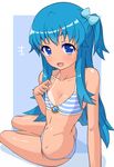  bikini blue_eyes blue_hair happinesscharge_precure! k10k long_hair one_side_up precure shirayuki_hime side_ponytail swimsuit tan tanline 