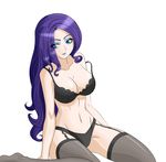  blue_eyes bra breasts cleavage clothed clothing female friendship_is_magic hair human humanized mammal my_little_pony panties purple_hair rarity_(mlp) solo underwear zantyarz 