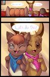  cute duo eevee english_text female feral inside nintendo one_eye_closed open_mouth pok&#233;mon pok&#233;mon_mystery_dungeon pok&eacute;mon pok&eacute;mon_mystery_dungeon scarf smile text video_games vulpix wink zanthu 