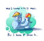  big_butt blush butt chubby chubby_wings cute cutie_mark dialog equine fat_asses friendship_is_magic hair hi_res mammal multi-colored_hair my_little_pony overweight pegasus plain_background rainbow_dash_(mlp) rainbow_hair solo text transparent_background unknown_artist wings 