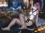  anthro breasts cables canine female frenet jewelry mammal miles_df nipples nude sci-fi smile solo 