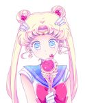  bad_id bad_pixiv_id bishoujo_senshi_sailor_moon blonde_hair blue_eyes blue_sailor_collar bow choker cutie_moon_rod double_bun earrings gloves hair_ornament hairpin holding holding_wand jewelry long_hair magical_girl red_bow ribbon sailor_collar sailor_moon sailor_senshi_uniform saki_(hxaxcxk) solo tiara tsukino_usagi twintails wand white_background white_gloves 