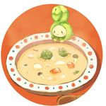  bad_id bad_pixiv_id bowl budew food gen_4_pokemon lowres no_humans pokemon pokemon_(creature) soup spoon zges 