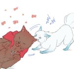  2girls animalization biting cape dog ear_biting fox multiple_girls ruby_rose rwby weiss_schnee white_hair 