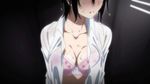  animated animated_gif blue_hair breasts locker nisekoi pink_bra short_hair solo tsugumi_seishirou wet_hair wet_shirt white_shirt 