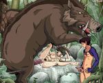  1girl ashitaka barefoot bestiality cum cum_in_pussy facial_tattoo feet forest fucked_silly madoc masturbation mononoke_hime pig pubic_hair san sex short_hair studio_ghibli vaginal voyeurism 