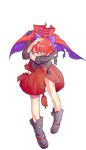  alphes_(style) boots bow cape closed_eyes dairi disembodied_head full_body hair_bow hand_on_own_head headless highres parody red_hair sekibanki shirt skirt solo style_parody tears torn_cape torn_clothes torn_shirt torn_skirt touhou transparent_background 