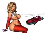  1kmspaint abs blonde_hair breasts colorized curvy dark_nipples detached_sleeves f-zero fingerless_gloves gloves large_breasts lineart lips lipstick lm_(legoman) makeup monique_l'amoreaux nipples no_panties puffy_nipples queen_meteor red_gloves red_legwear shirt_lift short_hair sitting solo space_craft tank_top thick_thighs thighhighs thighs wavy_hair wide_hips 