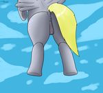  back_turned blonde_tail clitoris cutie_mark derpy_hooves_(mlp) equine fableiii feathers female flying friendship_is_magic fur grey_fur hair hi_res hooves horse mammal my_little_pony pegasus pony presenting pussy raised_tail solo wings 