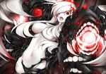  breasts hair_over_one_eye kantai_collection large_breasts long_hair mymei open_mouth pale_skin red_eyes shinkaisei-kan solo southern_ocean_war_hime twintails white_hair 