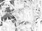  :p artist_request bodysuit comic fate_testarossa greyscale long_hair lyrical_nanoha mahou_shoujo_lyrical_nanoha_vivid monochrome multiple_girls o_o sacred_heart side_ponytail skirt stitched third-party_edit tongue tongue_out transformation translated vivio 