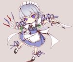  bad_id bad_pixiv_id blue_eyes braid hairband highres izayoi_sakuya knife ribbon shishigami_(sunagimo) short_hair silver_hair solo touhou twin_braids wrist_cuffs 