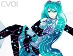  aqua_eyes aqua_hair black_legwear circuit_board detached_sleeves hatsune_miku itori_(clarice_note) lips long_hair necktie solo thighhighs twintails very_long_hair vocaloid 