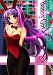  absurdres animal_ears bunny_ears bunnysuit casino ge-ha highres long_hair original pantyhose purple_eyes purple_hair roulette solo 