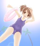  bad_id bad_pixiv_id blush brown_eyes brown_hair child innertube kyon_no_imouto one-piece_swimsuit school_swimsuit short_hair side_ponytail solo suzumiya_haruhi_no_yuuutsu swimsuit yosiaki 