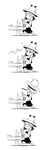  4koma bug comic fly greyscale insect long_tongue monochrome moriya_suwako silent_comic sonson_(eleven) tongue touhou 