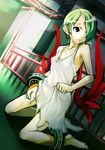  barefoot breath_of_fire breath_of_fire_v flat_chest green_hair hair_over_one_eye hands kneeling nina_(breath_of_fire_v) solo tonbo 