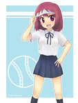  bad_id bad_pixiv_id kushieda_minori n_(7439) oohashi_high_school_uniform red_eyes red_hair school_uniform short_hair solo toradora! visor_cap 