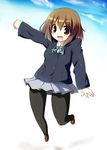  blazer hair_ornament hairclip hirasawa_yui jacket k-on! panties panties_under_pantyhose pantyhose pantyshot school_uniform solo tekehiro underwear 