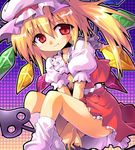  blonde_hair fang flandre_scarlet hat kurogarasu laevatein red_eyes solo touhou vampire wings 